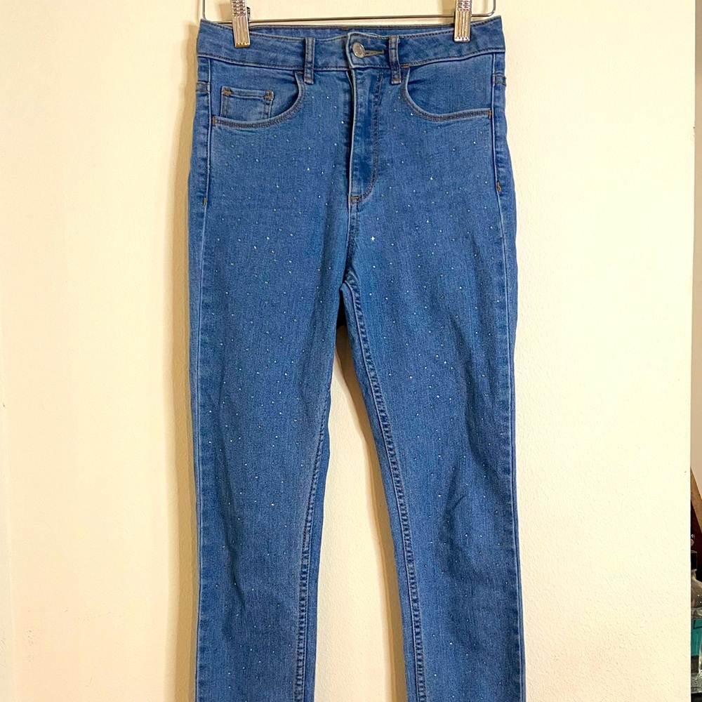 Rhinestone jeweled skinny jeans